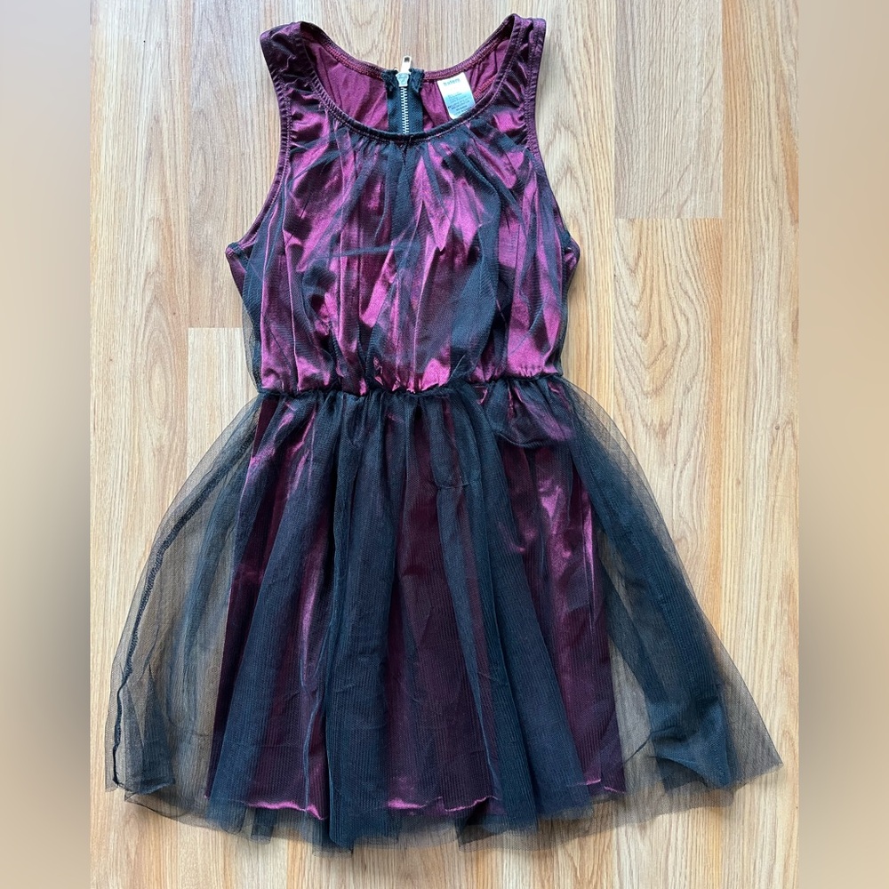 Balera Burgundy and Black Mesh Dress